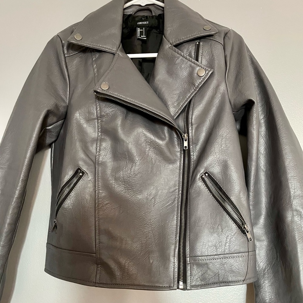 Gray Casual Jacket in excellent condition